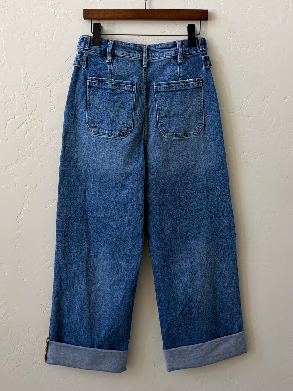 KanCan Haylee 90s Wide Leg Jeans Ultra High Rise Dark Wash Cuffed 7/27 - Picture 3 of 12